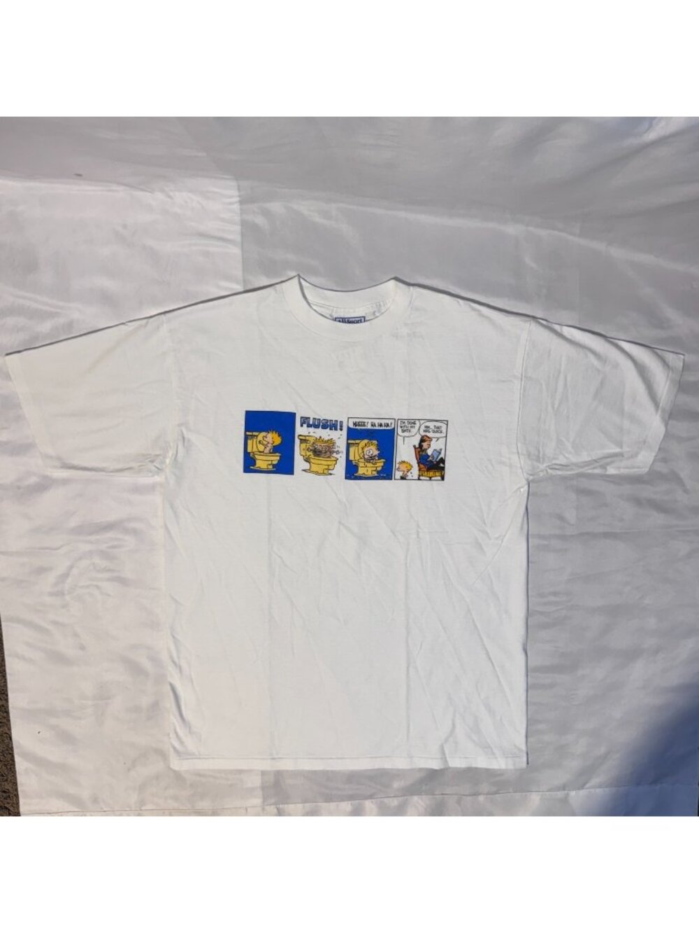 Vintage 90s Calvin & Hobbes Comic Strip Shirt Single Stitch Size XL All Sport